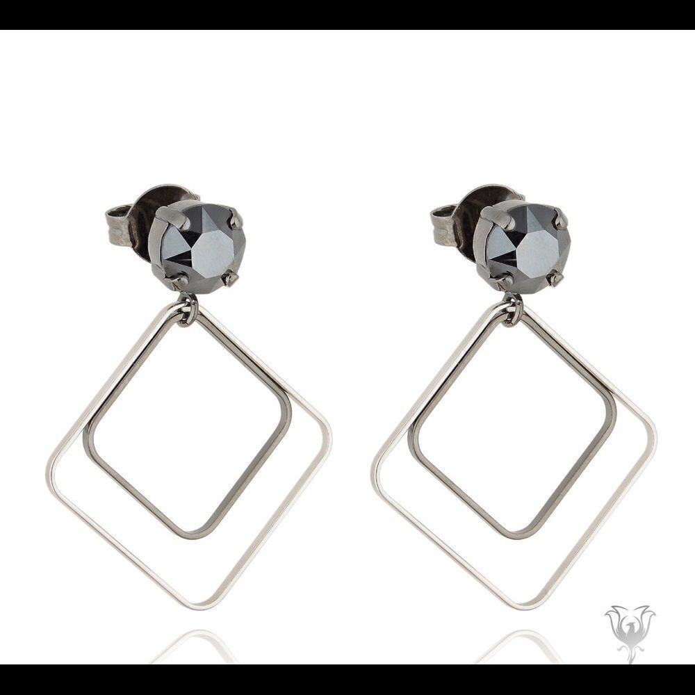 Swarovski authentic crystals black rhodium